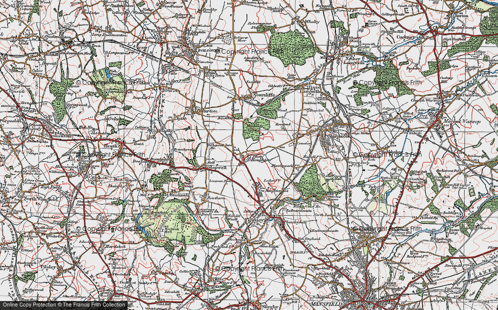 Old Map of Stony Houghton, 1923 in 1923