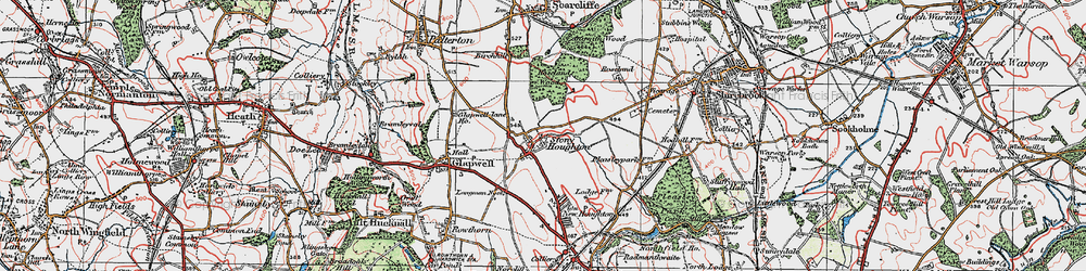 Old map of Stony Houghton in 1923