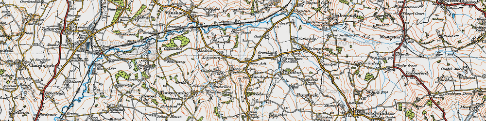 Old map of Stony Knaps in 1919
