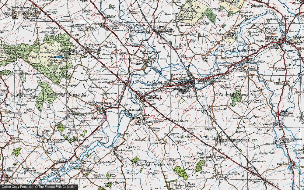 Old Map of Stony Stratford, 1919 in 1919