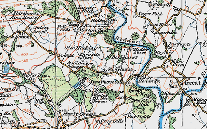 Old map of Woodfields in 1924