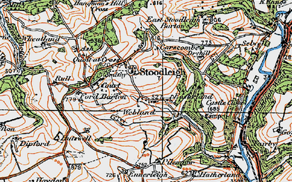 Old map of Stoodleigh in 1919
