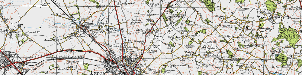 Old map of Butterfield Green in 1920