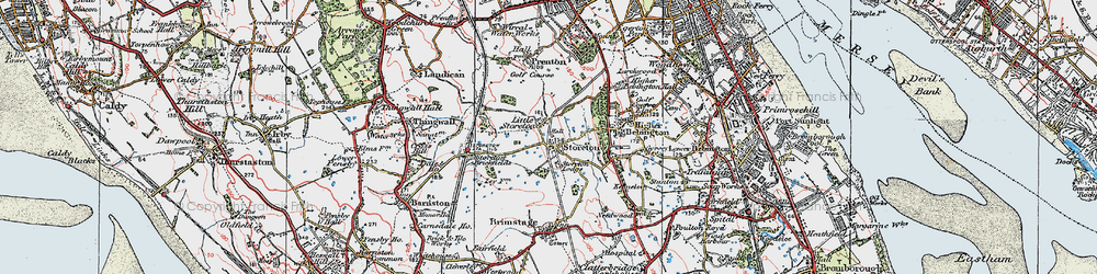 Old map of Storeton in 1924