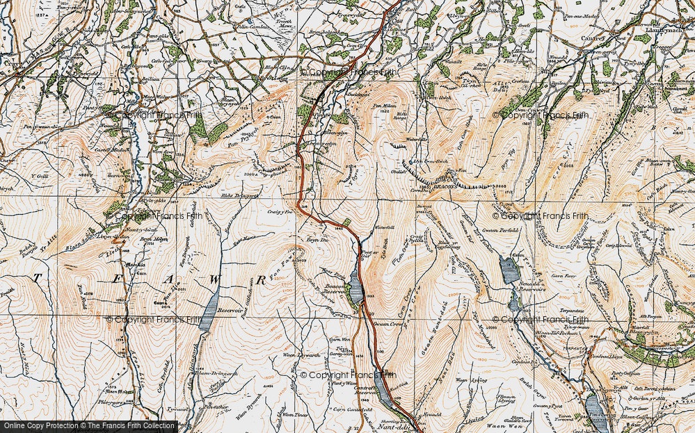 Old Map of Historic Map covering Blaenglyn in 1923