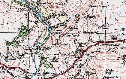 Old map of Storiths in 1925