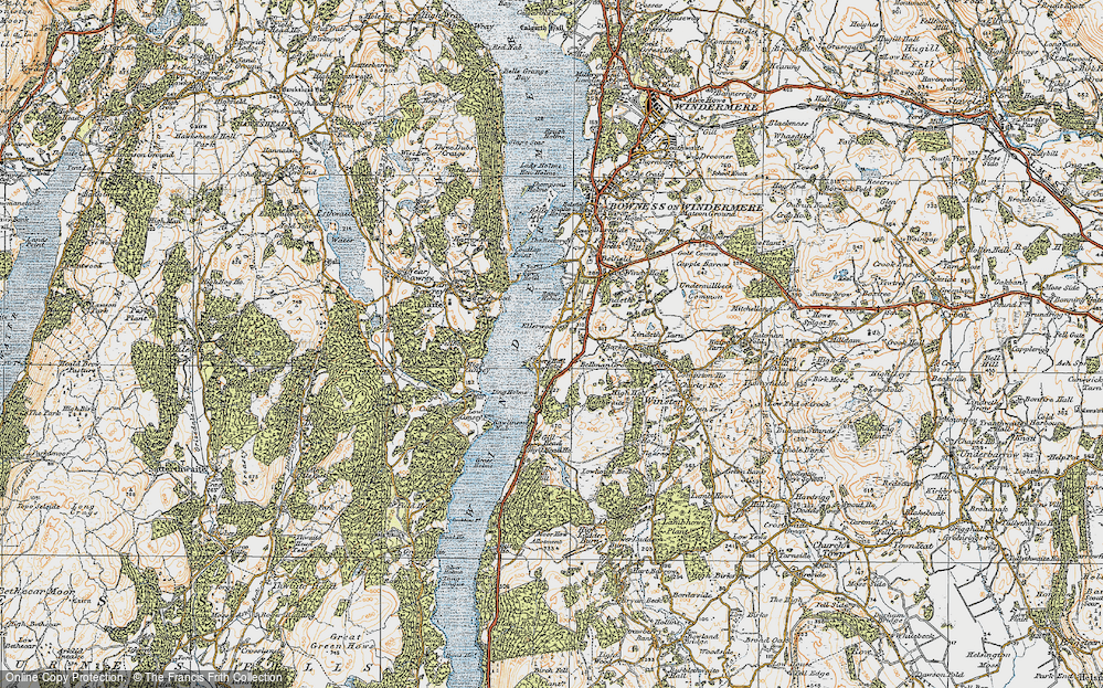 Old Map of Historic Map covering Bellman Ground in 1925