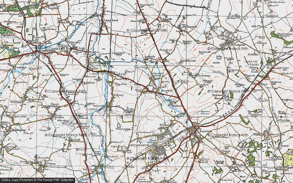 Old Map of Stotfold, 1919 in 1919