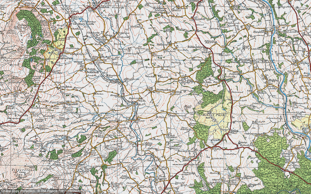 Old Map of Stottesdon, 1921 in 1921