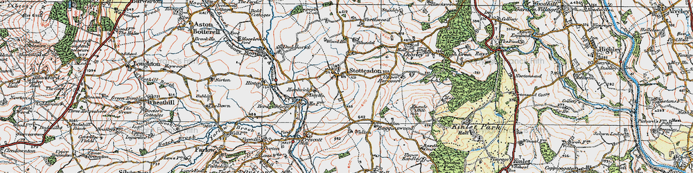 Old map of Stottesdon in 1921