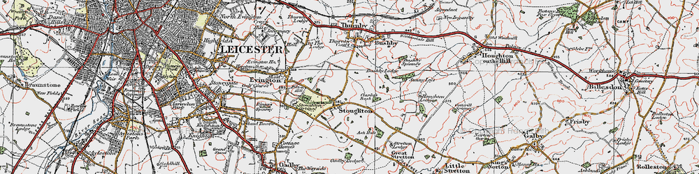Old map of Stoughton in 1921