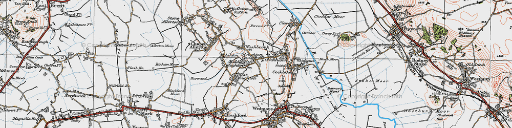 Old map of Stoughton Cross in 1919