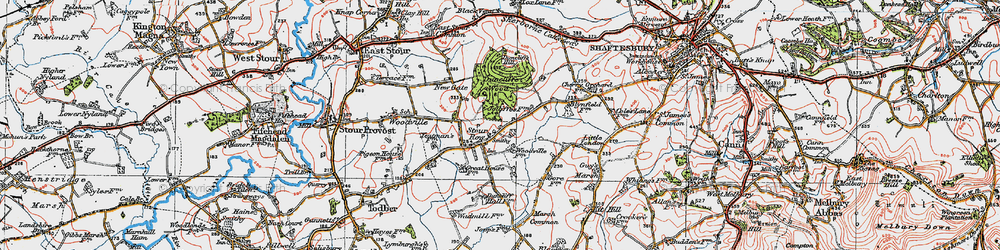 Old map of Stour Row in 1919