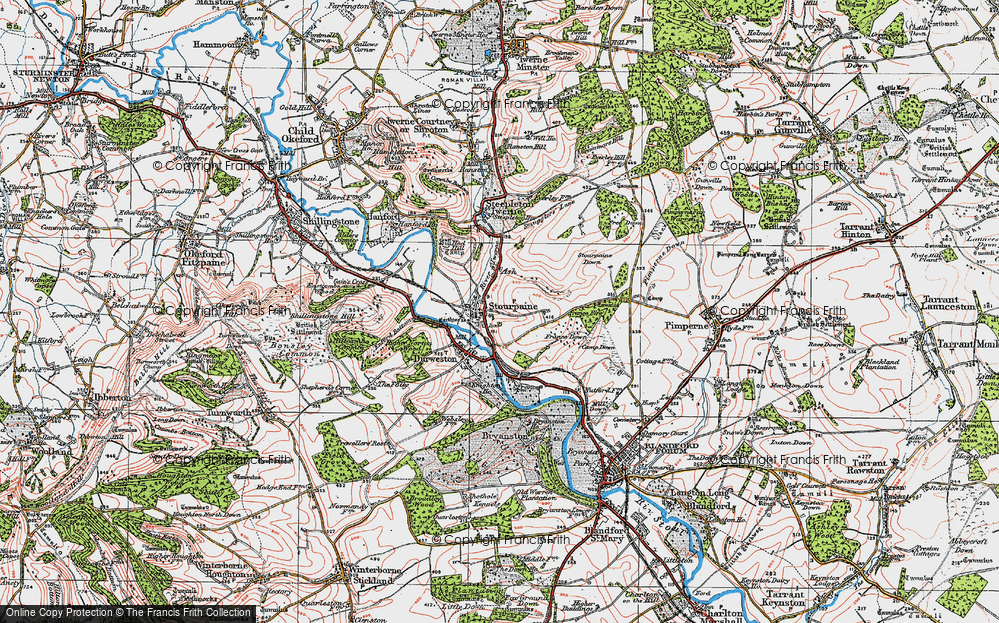 Old Map of Historic Map covering Nutford Fm in 1919