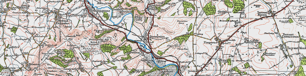 Old map of Stourpaine in 1919