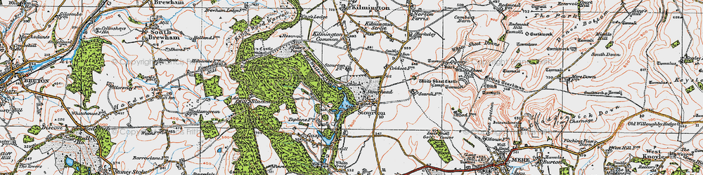 Old map of Stourhead in 1919