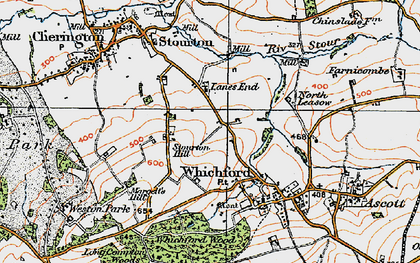 Old map of Whichford Mill in 1919