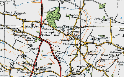 Old map of Stoven in 1921