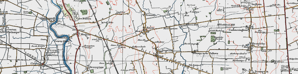 Old map of Stow in 1923