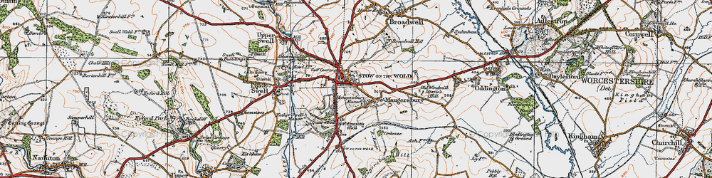 Old map of Stow-on-the-Wold in 1919