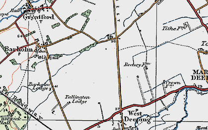 Old map of Stowe in 1922