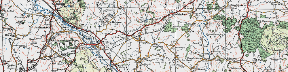 Old map of Stowe-by-Chartley in 1921