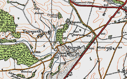 Old map of Stowell in 1919