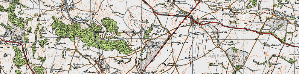 Old map of Stowell in 1919