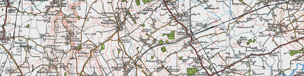 Old map of Stowell in 1919