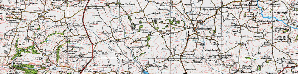 Old map of Worden in 1919