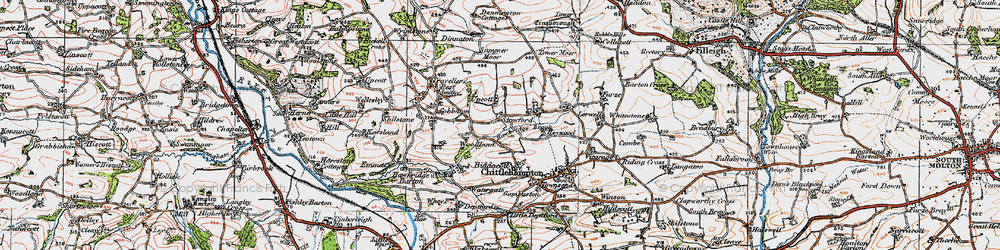 Old map of Biddacott in 1919