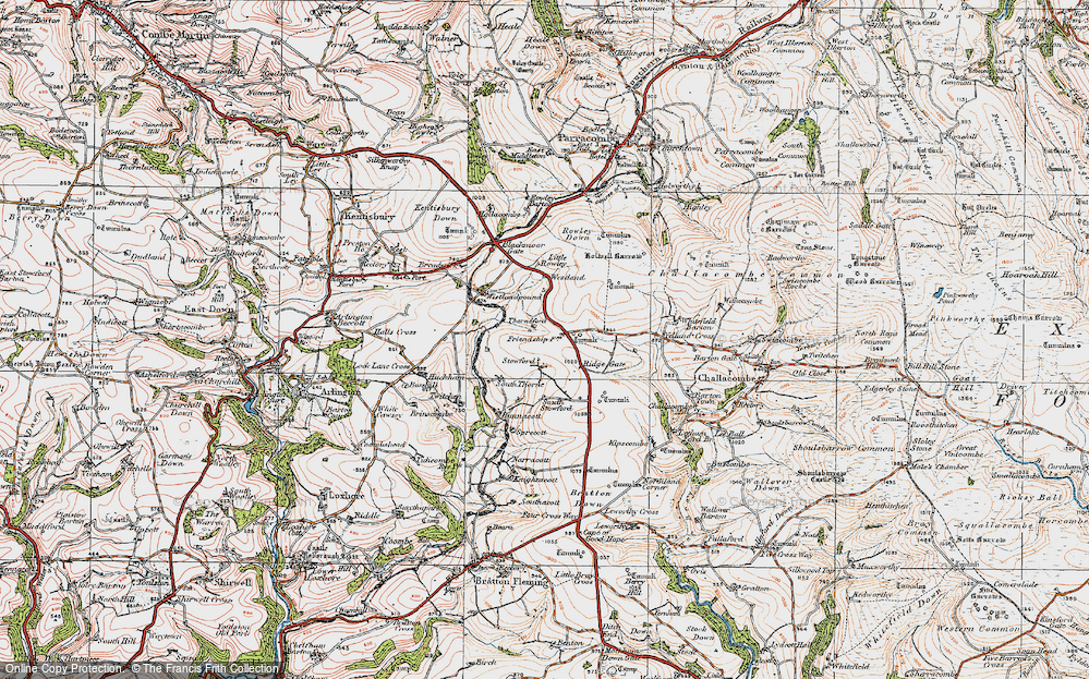 Old Map of Stowford, 1919 in 1919