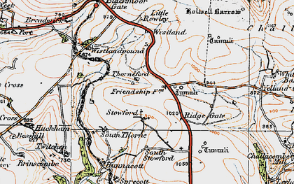 Old map of Stowford in 1919