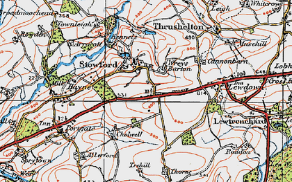 Old map of Wreys Barton in 1919