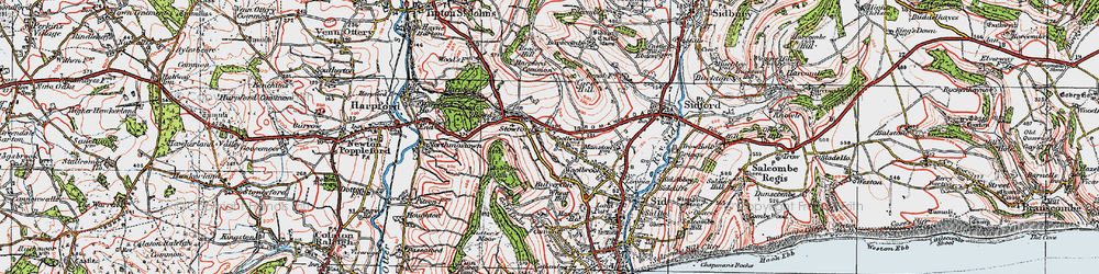 Old map of Stowford in 1919