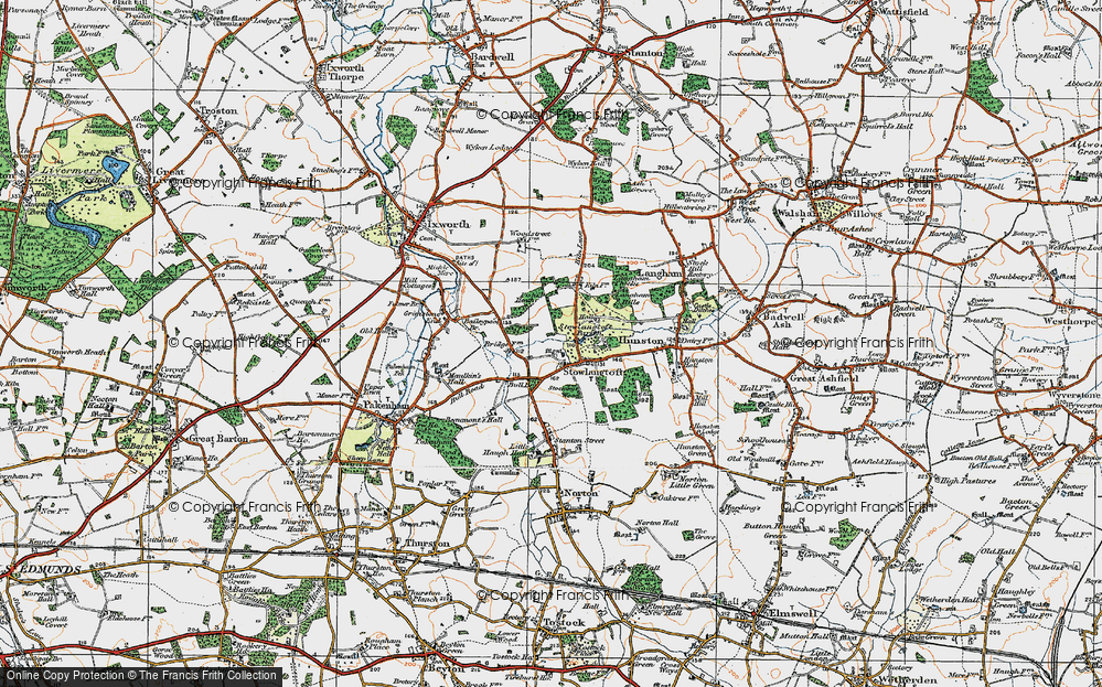 Old Map of Stowlangtoft, 1920 in 1920
