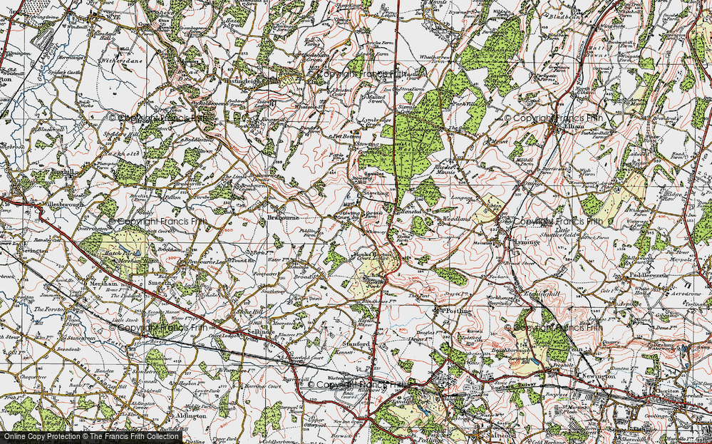 Old Map of Stowting, 1920 in 1920