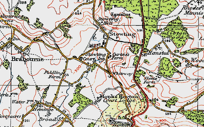 Old map of Stowting in 1920