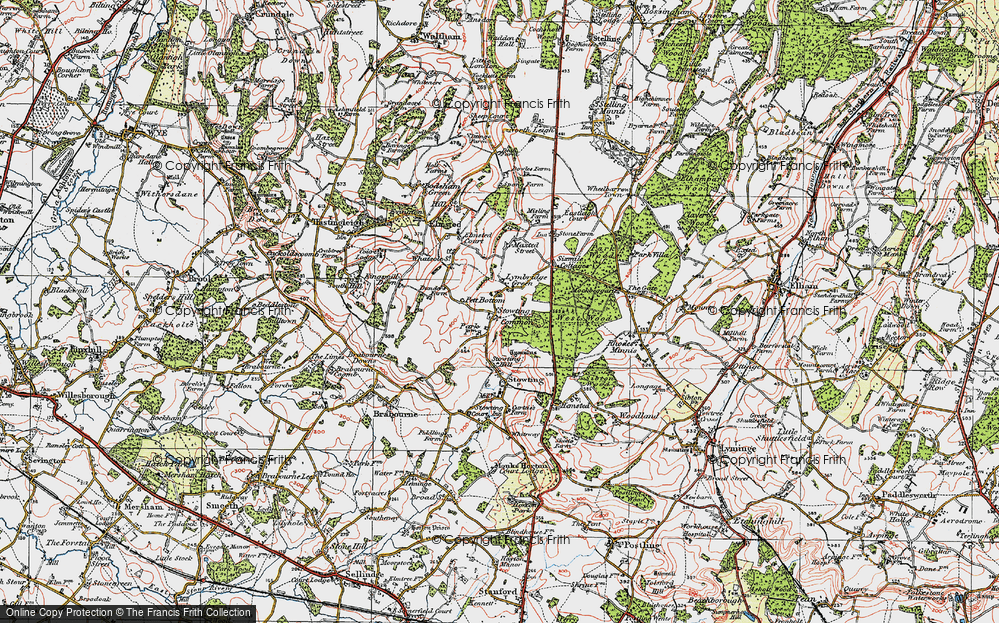 Old Map of Stowting Common, 1920 in 1920