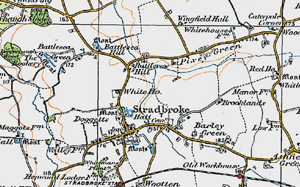 Old map of Stradbroke in 1921