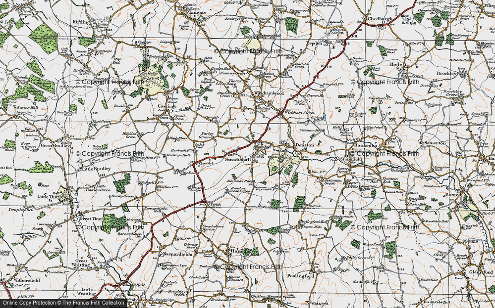 Old Map of Stradishall, 1921 in 1921