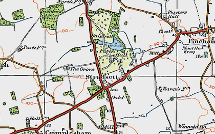 Old map of Stradsett in 1922