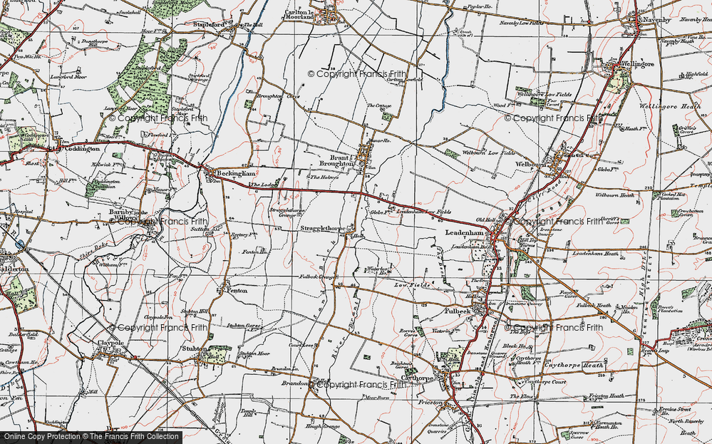 Old Map of Stragglethorpe, 1922 in 1922