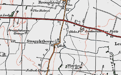 Old map of Leadenham Low Fields in 1922