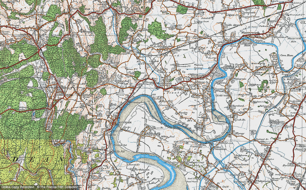 Old Map of Historic Map covering Arlingham Warth in 1919