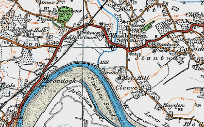 Old map of Arlingham Warth in 1919