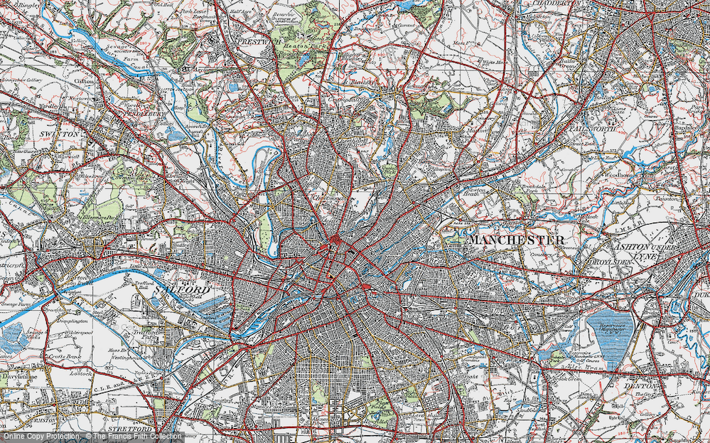 Old Map of Historic Map covering Victoria Sta in 1924