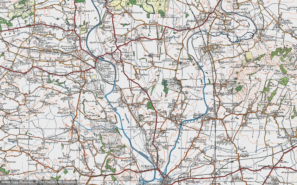 Old Map of Historic Map covering Brockeridge Common in 1920
