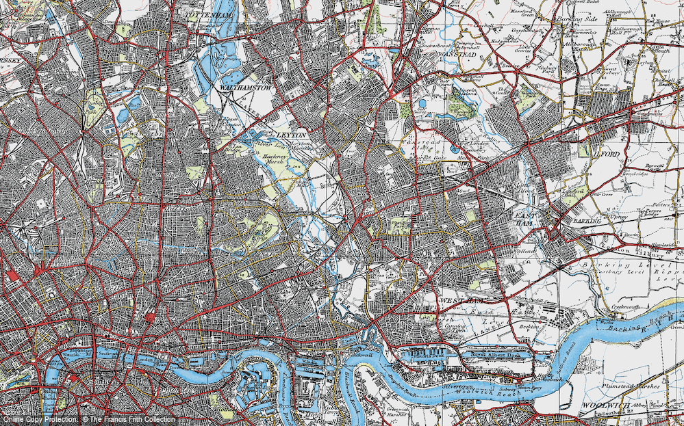 Old Map of Stratford, 1920 in 1920