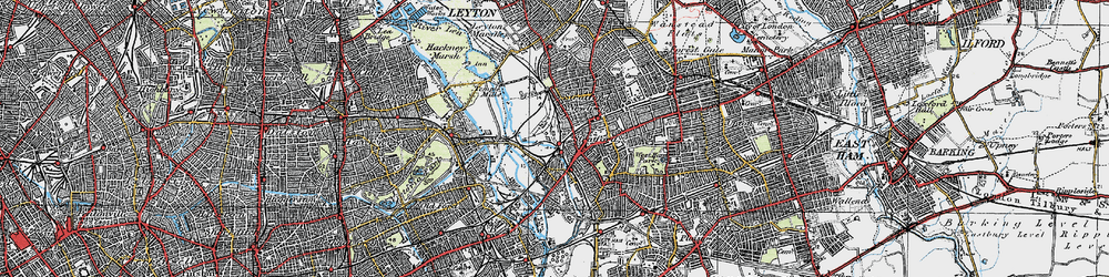 Old map of Stratford New Town in 1920